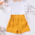 thumbnail image 4 of Toddler Outfits for Girls, Baby Girls Clothing Set Cute Cartoon Printed Short Sleeve Shorts 1T 2T 3T 4 T Baby Girls Summer Two Piece Set, 4 of 6