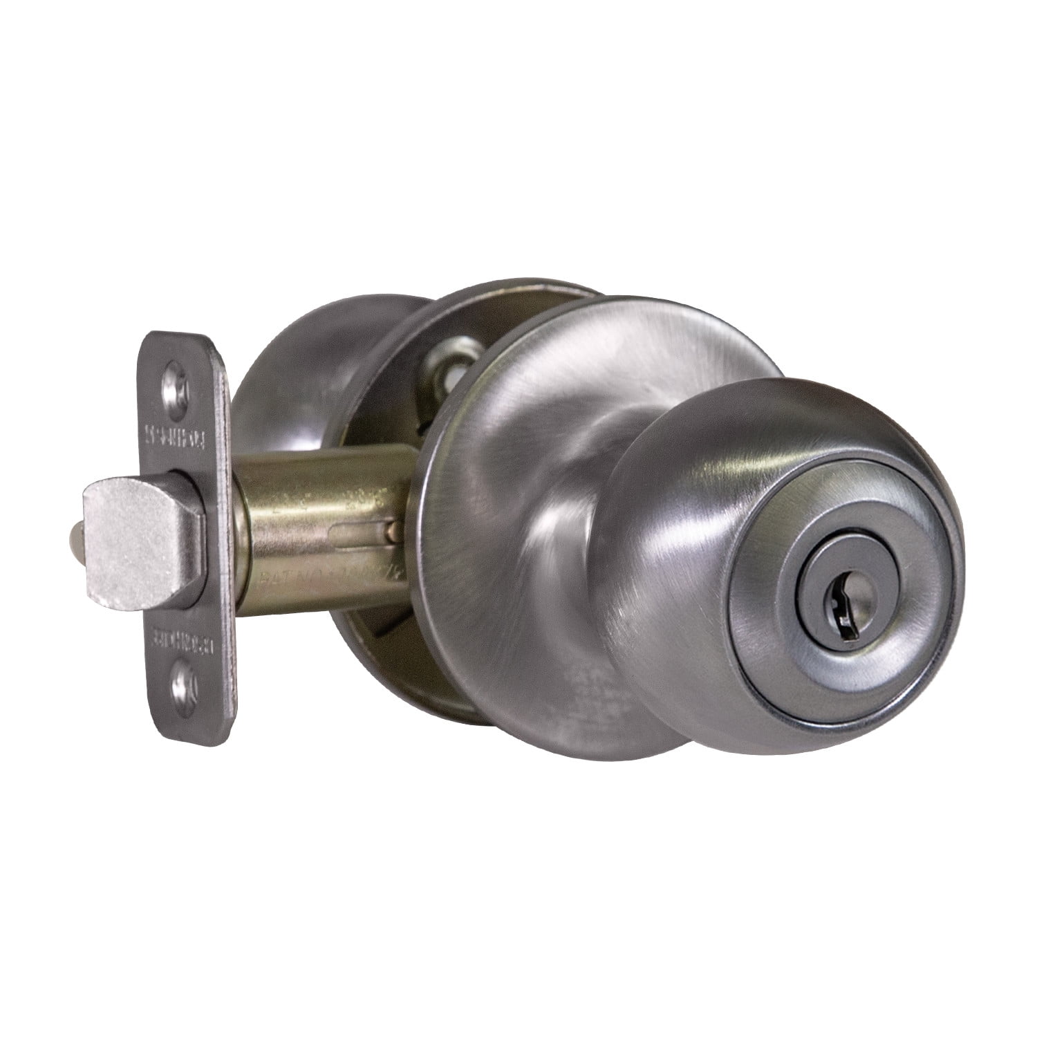 Design House Ball Keyed Entry Door Knob, Satin Chrome