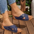 thumbnail image 6 of USSUMA Slippers for Women Women's Fashion Casual Summer New Solid Color Open-Toed Fish Mouth Slippers Anti-Sweat Indoor Slides Festival Gift, 6 of 7