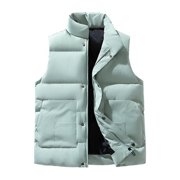 Light Royal Blue Thick Thermal Thick Fuzzy Plain Going Out Padded Jacket for Mens Winter Fall Sleeveless Color Block Padded Jacket Outerwear Mens 2025 Clothes Regular Fit 4XL