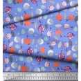 thumbnail image 2 of Soimoi Blue Cotton Duck Fabric Leaves & Berries Fruits Printed Fabric 1 Yard 42 Inch Wide, 2 of 3