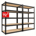 thumbnail image 4 of Garage Storage Shelving Units - 5 Tier Metal Shelving, Heavy Duty Racks for Garage Organization, Adjustable Shelves for Basement, Warehouse, Pantry, 72" H x 35.5" W x 15.8" D, 2000lbs Capacity, 4 of 5