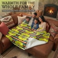thumbnail image 4 of Sacred Thread Fleece Blanket South Western, Reversible Mexican, Vibrant Aztec Blankets and Throws for Aztec Decor for Home (Yellow Flannel / Sherpa) (Queen (79''x95''), 4 of 10