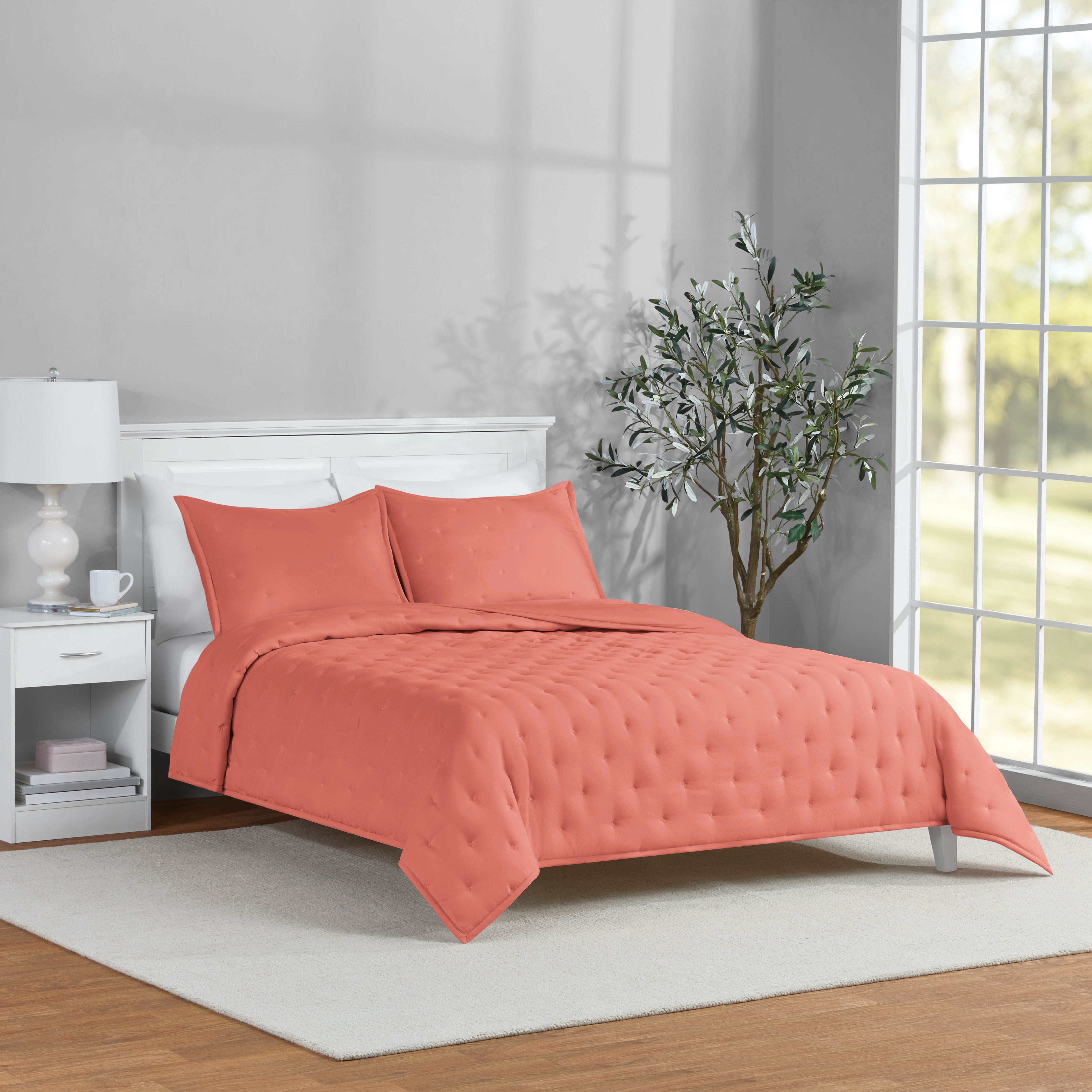Mainstays King Comforter Set, All-Season, 3-Piece, Rust