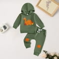 thumbnail image 2 of HCNTES Baby Boy Fall Winter Outfits Long Sleeve Pullover Sweatshirt Tops Casual Pants 3 6 12 18 24 Months Clothing(6-12 Months,S1680-Green), 2 of 5