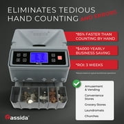 Cassida C300 Coin Counter/Sorter with a 300 Coins Per Minute Speed | Printing Compatible | Quickload Technology