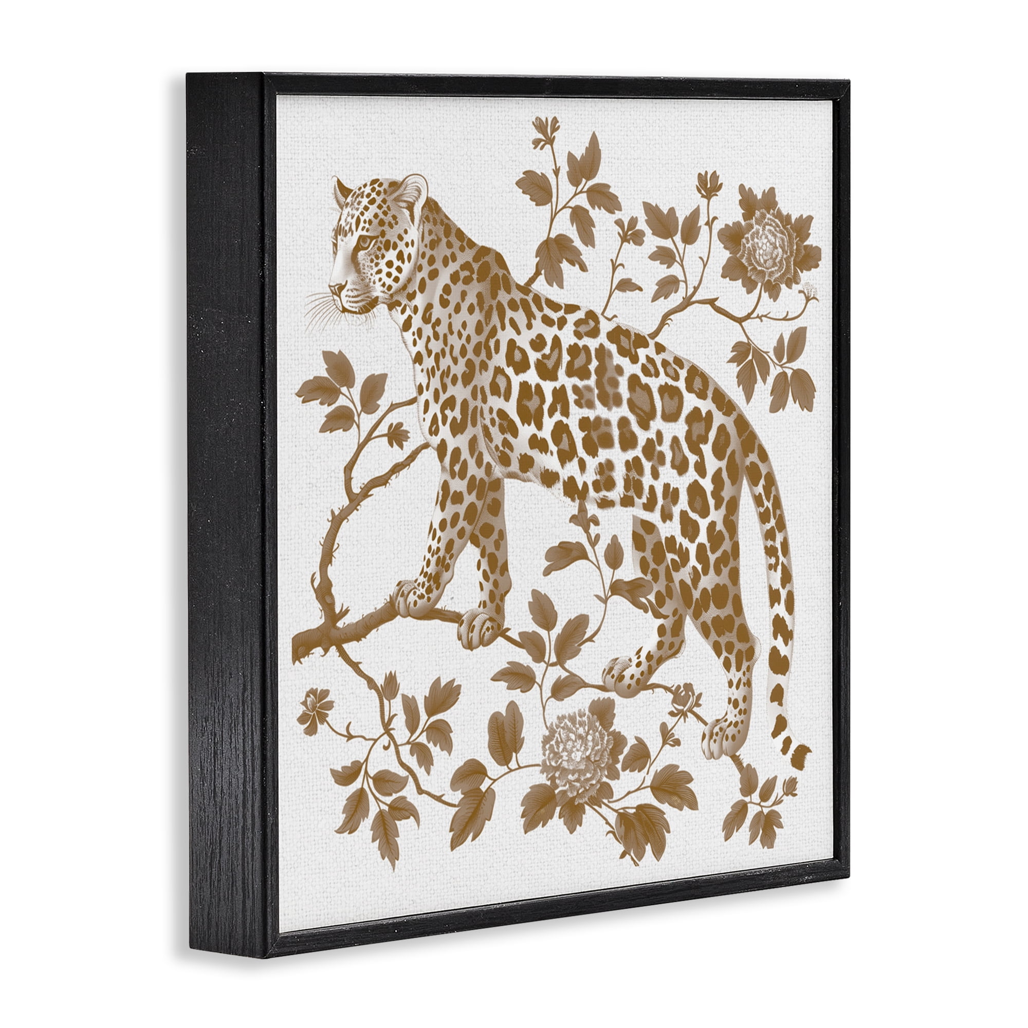 Earthy Details Vintage Leopard Black Framed Giclee Art, design by Lettered and Lined