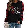 thumbnail image 1 of Faithtur Femmes Sweat-Shirt Modèle de Style de Noël à Manches Longues Pull à Carreaux, 1 of 5