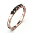 thumbnail image 2 of 0.50ct Classic Round Cut Five Stone Black Diamond Moissanite Ring 18K Rose Gold Over Silver, 2 of 4