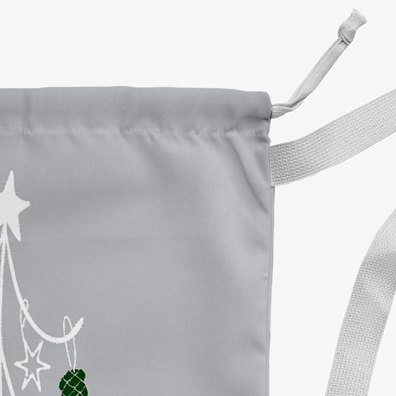 Simply Daisy Pinecone Tree 28 x 36 in Grey Laundry Bag