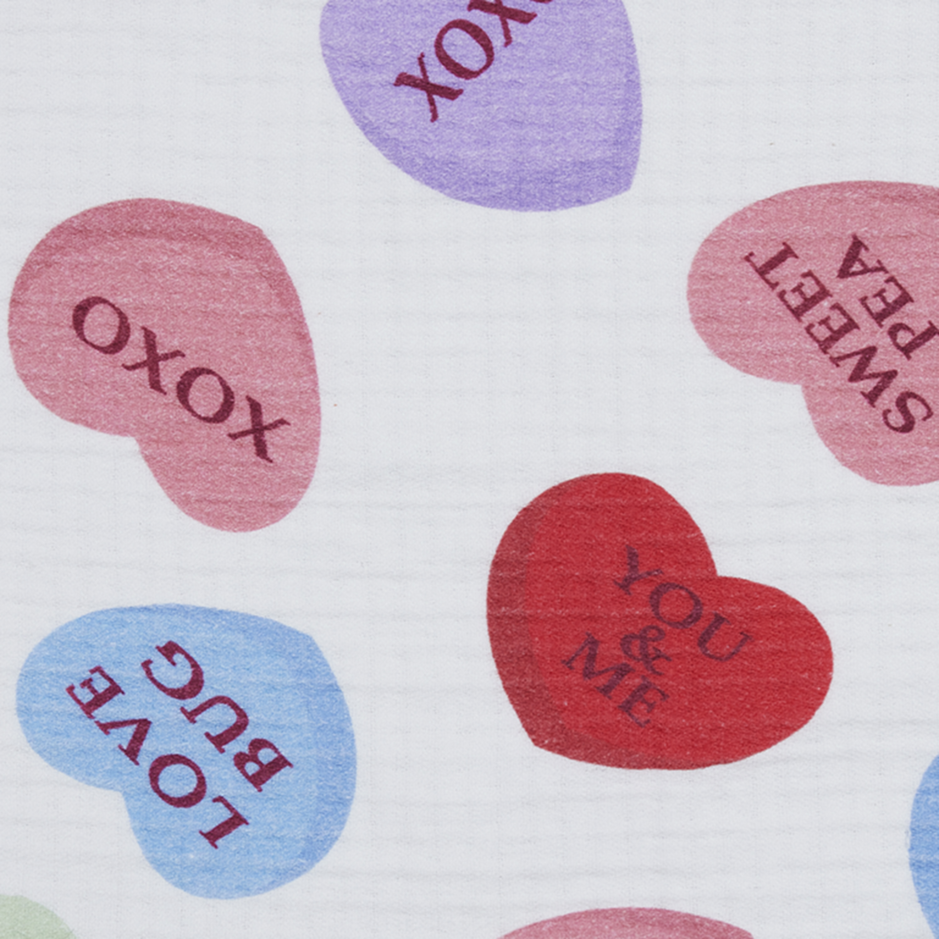 Conversation Hearts 4 Pack Table Placemat Set - 14" x 19" Each - 100% Cotton, Multi-color