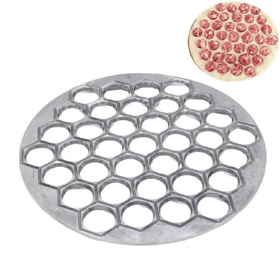 Ruifaya Russian Ravioli Maker Dumplings Mold, Metal Dumpling Mold, Pelmeni Meat Dumplings Maker, 37 Holes Aluminum Alloy Pelmeni Metal Mold, Kitchen Russian Dumpling Press for Make Dumplings Manua