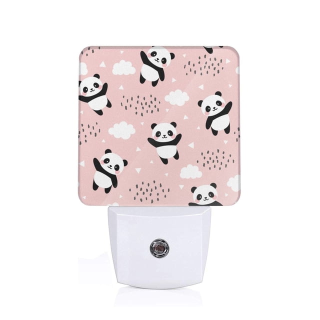 Balery Panda Luz Nocturna LED con Sensor Automático, Enchufe con Sensor Crepuscular, Luz Suave de 0.5W para Dormitorio, Pasillo, Baño-US