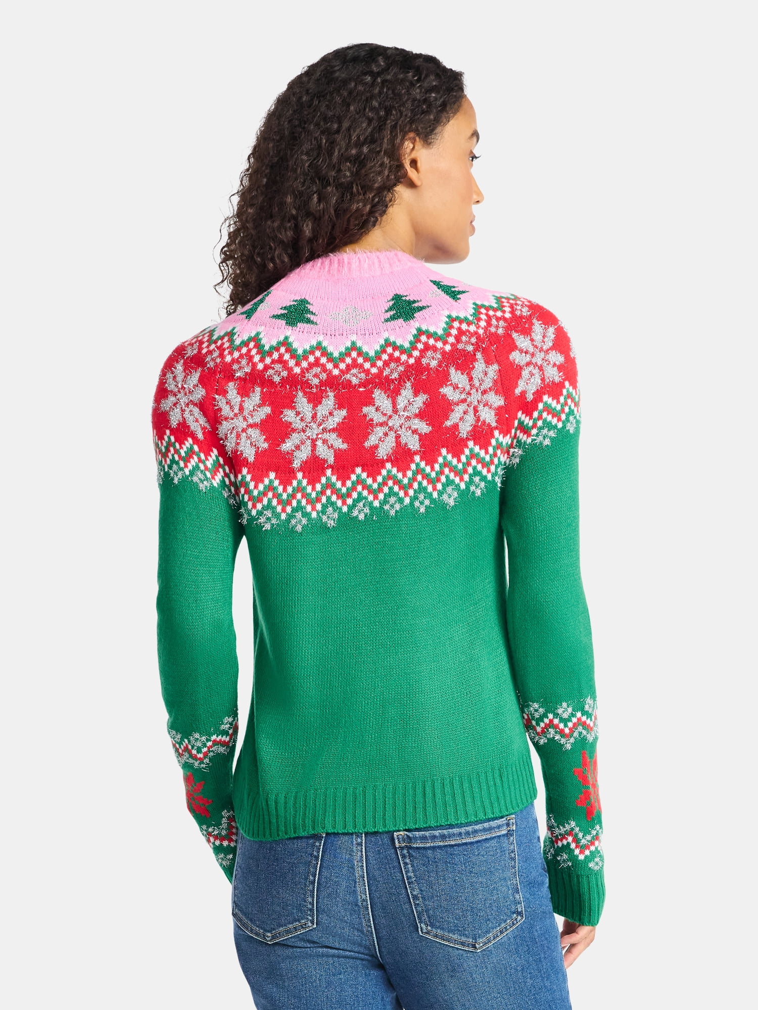 Holiday Time Women's Embellished Pullover Christmas Sweater, Midweight, Sizes XXS-XXXL
