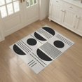 thumbnail image 3 of ODIKA 3'x5' Washable Accent Rug Pet Friendly, Non-Shedding Mat Black White Geometric Design Elegant Symmetry with Bold Circular Motifs for Bedside, Nursery Room, 3 of 7