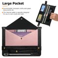 thumbnail image 6 of TECH CIRCLE Case for Galaxy Tab S10 Plus/S9 Plus/S8 Plus/S7 FE/S7+12.4",PU Leather Fold Business Stand Protective Cover Pen Holder Card Slots Shoulder Hand Strap Handbag Wallet Case,Rosegold + Black, 6 of 6