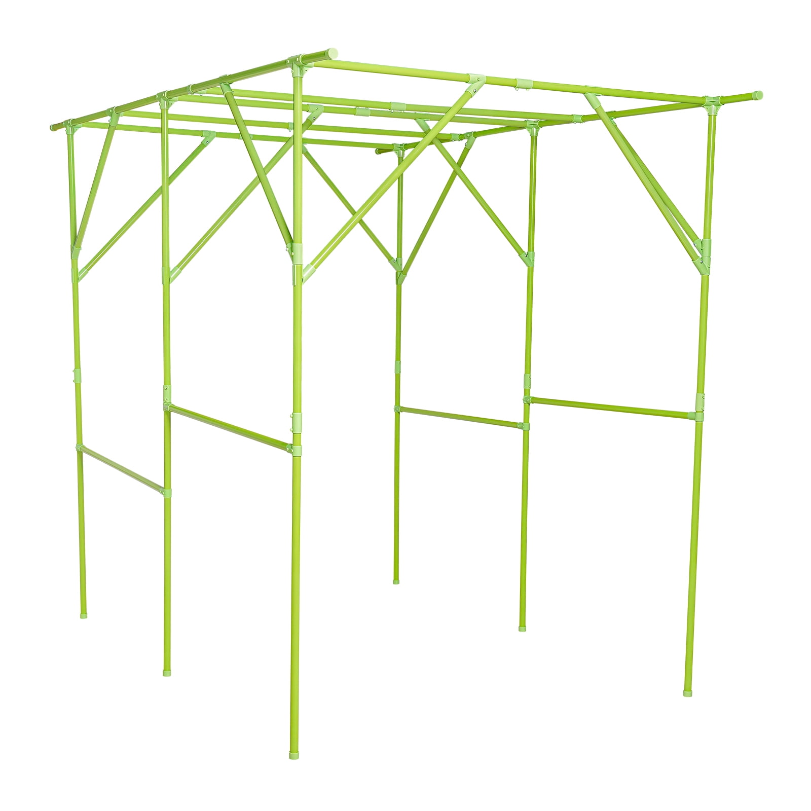 Green Steel Tube 2x1.5x2m Courtyard Climbing Frame Stabilized Grape Trellis Plant Support Gardening Support