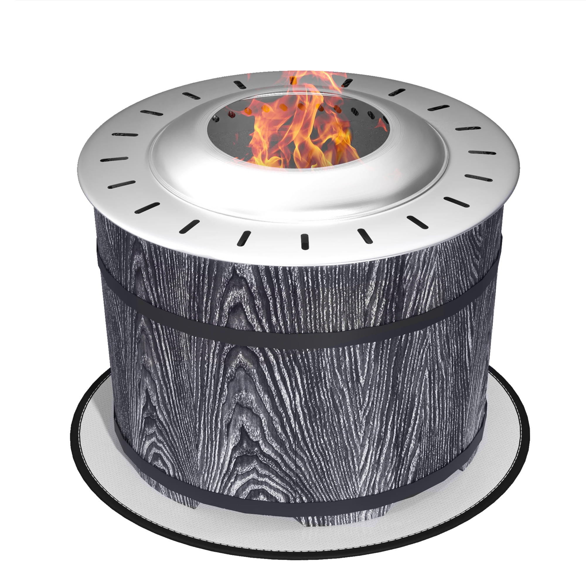 Aimee Lii Smokeless Fire Pit with Fireproof Mat, 20" Barrel Style Portable Wood Burning Firepit, Outdoor Firepit Low Smoke Camping Bonfire Stove for Patio, Picnic, Backyard, Black Aimee Lii Smokeless Fire Pit with Fireproof Mat, 20" Barrel Style Portable Wood Burning Firepit, Outdoor Firepit Low Smoke Camping Bonfire Stove for Patio, Picnic, Backyard, Black