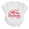 thumbnail image 1 of Outfmvch Hauts pour Femmes Grande Taille Hauts pour Femmes Chemises Décontractées de Noël à Col Rond Manches Courtes Tee Tops Tunique Blouse Hauts à Manches Longues pour Femmes Vin m, 1 of 5