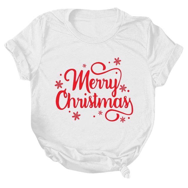 Outfmvch Hauts pour Femmes Grande Taille Hauts pour Femmes Chemises Décontractées de Noël à Col Rond Manches Courtes Tee Tops Tunique Blouse Hauts à Manches Longues pour Femmes Vin m