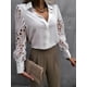 thumbnail image 3 of Blusa elegante de mujer, cuello alto, top, blusa camisera, blusa túnica de encaje, 3 of 7