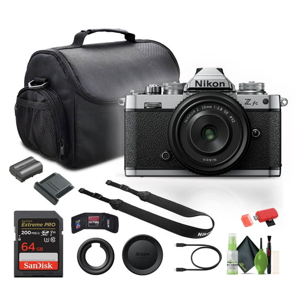 Nikon Z fc Mirrorless Camera with 28mm Lens, 20.9MP APS-C Digital Camera, Black Bundle (International Model)