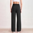 thumbnail image 6 of Stretchy High Waisted Pleated Yoga Pants For Women Wide Leg Loose Pull On Comfy Casual Work Pant, 6 of 7