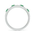 thumbnail image 2 of Angara Natural 0.96 Ct. Emerald with Diamond Non Eternity Wedding Band in 14K White Gold for Women (Ring Size: 12), 2 of 9