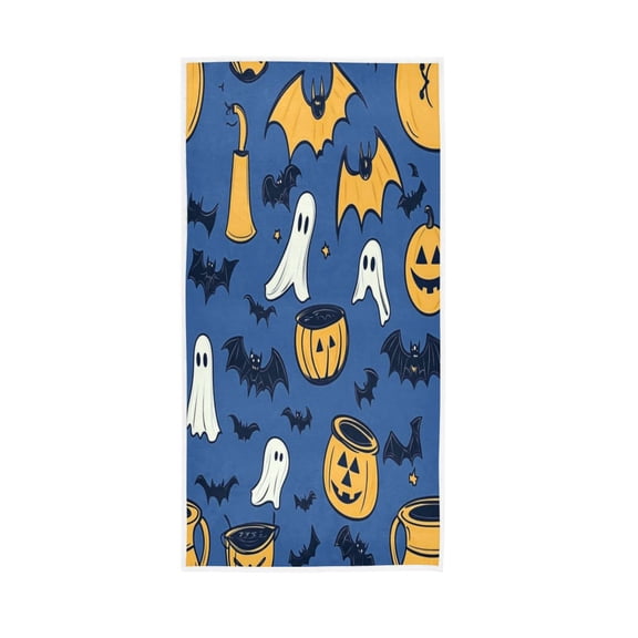 Single-Sided Print Hand Towel Breathable & Soft Towels Wash Cloth for Workout Running Cartoon Halloween Pattern 30x15 Inch