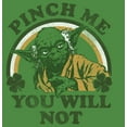 thumbnail image 2 of Men's Star Wars Yoda St. Patrick's Day Pinch Me You Will Not Graphic Tee Kelly Heather Medium, 2 of 4