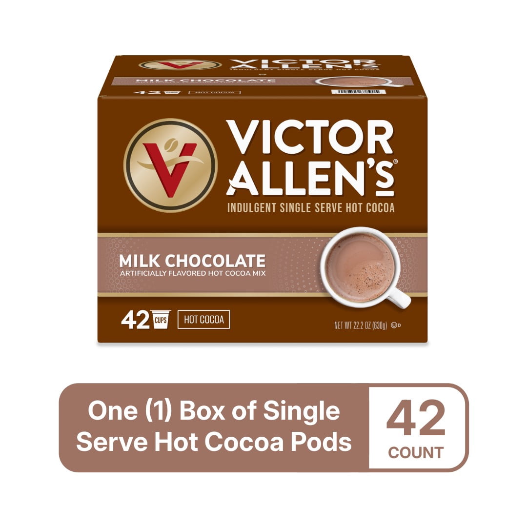 Victor Allen's Coffee Milk Chocolate Hot Cocoa, 42 Count, Single Serve Coffee Pods for Keurig K-Cup Brewers