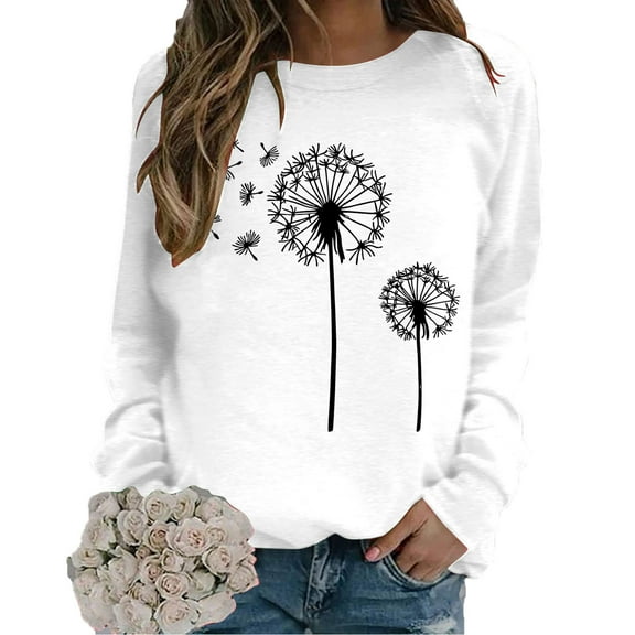Yteetum Crewneck Sweatshirts for Women Oversize Hopes Loved Floral Graphic Print Shirt Pullover Hoodless Sweatshirt Top Womens Round Neck Loose Raglan Sleeve Long Sleeve Sweatshirt Fall Clothes