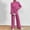 Hot Pink, variant on Women's Two Piece Knit Matching Outfits High Neck Slit Hem Tee And Pants Tracksuit Sets Female Suit Womens Summer Work Suits Ladies Suits for Party Suit Size Elegant Outfits for Women Girth Jumpsuit