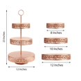 thumbnail image 3 of Efavormart 23" Tall 3-Tier Blush/Rose Gold Metal Reversible Cupcake Stand, Dessert Holder, Display Serving Tray, 3 of 11
