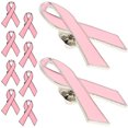 thumbnail image 4 of GOOHOCHY 10 Uds. Pasadores de solapa de cinta rosa para concientización sobre el cáncer de mama, broches para mujer, etiqueta del Día Mundial del Cáncer, Pin decorativo, pasador de aleación, 4 of 8
