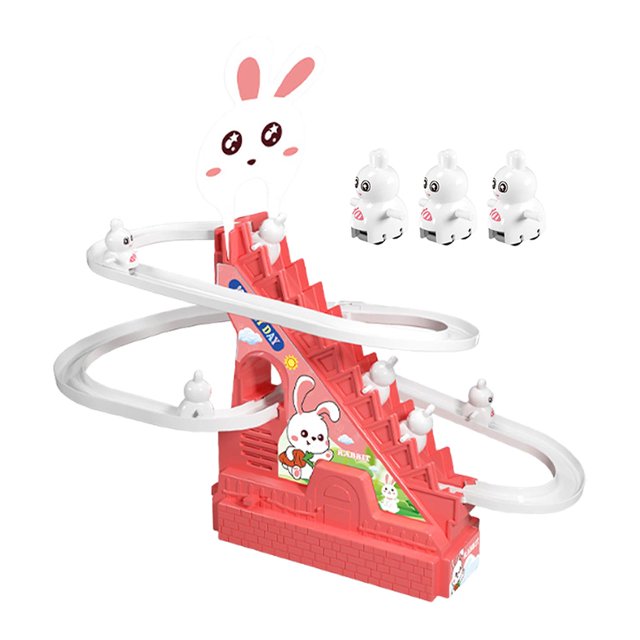 Conejo pequeño para subir escaleras, juguete interactivo divertido y adorable con luces LED intermitentes para bebé, regalo para niños, vacaciones, 9 conejos