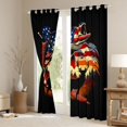 thumbnail image 3 of Manfei Hunting Deer Pike Fish Kitchen Curtains, Independence Day Black Out Curtains Pack of 2 (42x63 Each), Red Black Orange, 3 of 6