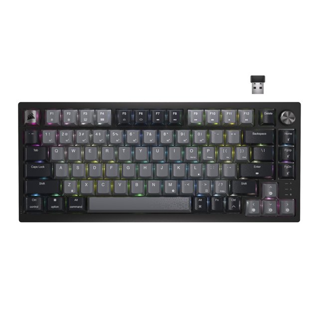 Corsair K65 Plus Wireless 75% RGB Mechanical Gaming Keyboard – Pre-Lubricated MLX Red Linear Switches – PBT Dye-Sub Keycaps – PC, Mac, PS5, PS4, Xbox, iPad &a