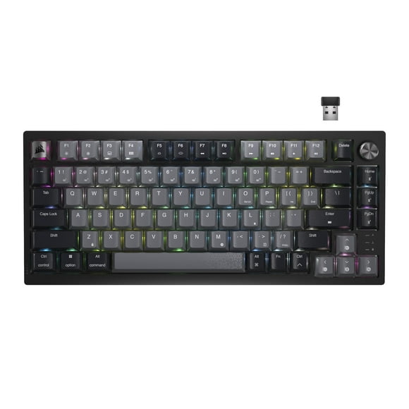 Corsair K65 Plus Wireless 75% RGB Mechanical Gaming Keyboard &ndash; Pre-Lubricated MLX Red Linear Switches &ndash; PBT Dye-Sub Keycaps &ndash; PC, Mac, PS5, PS4, Xbox, iPad &a