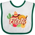 thumbnail image 3 of Inktastic Fiesta with Sombrero Taco Cactus Lime Red Pepper and Guitar in Background Boys or Girls Baby Bib, 3 of 4