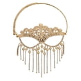 thumbnail image 2 of enjoywould Women Face Cover Exaggerated Adjustable Open Design Tassel Sparkling Decorative Gift Full Rhinestones Masquerade Face Cover Hair Ornament for Girls, 2 of 5