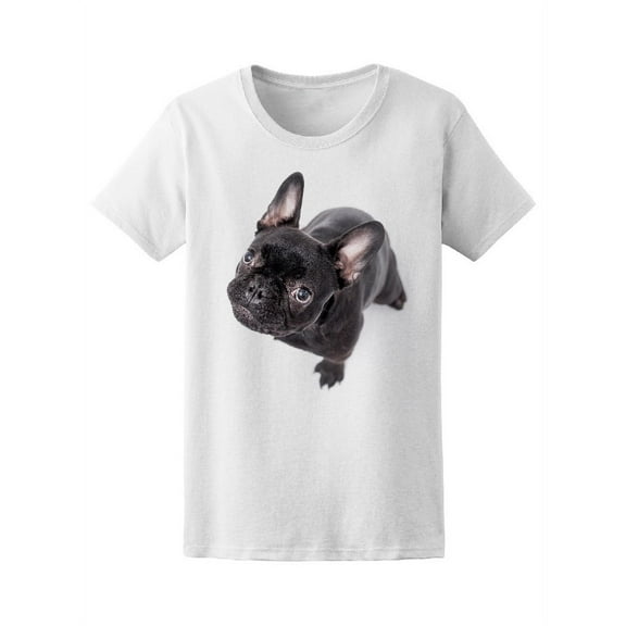 Male Black French Bulldog T-Shirt Women -Image by Shutterstock, Female Medium