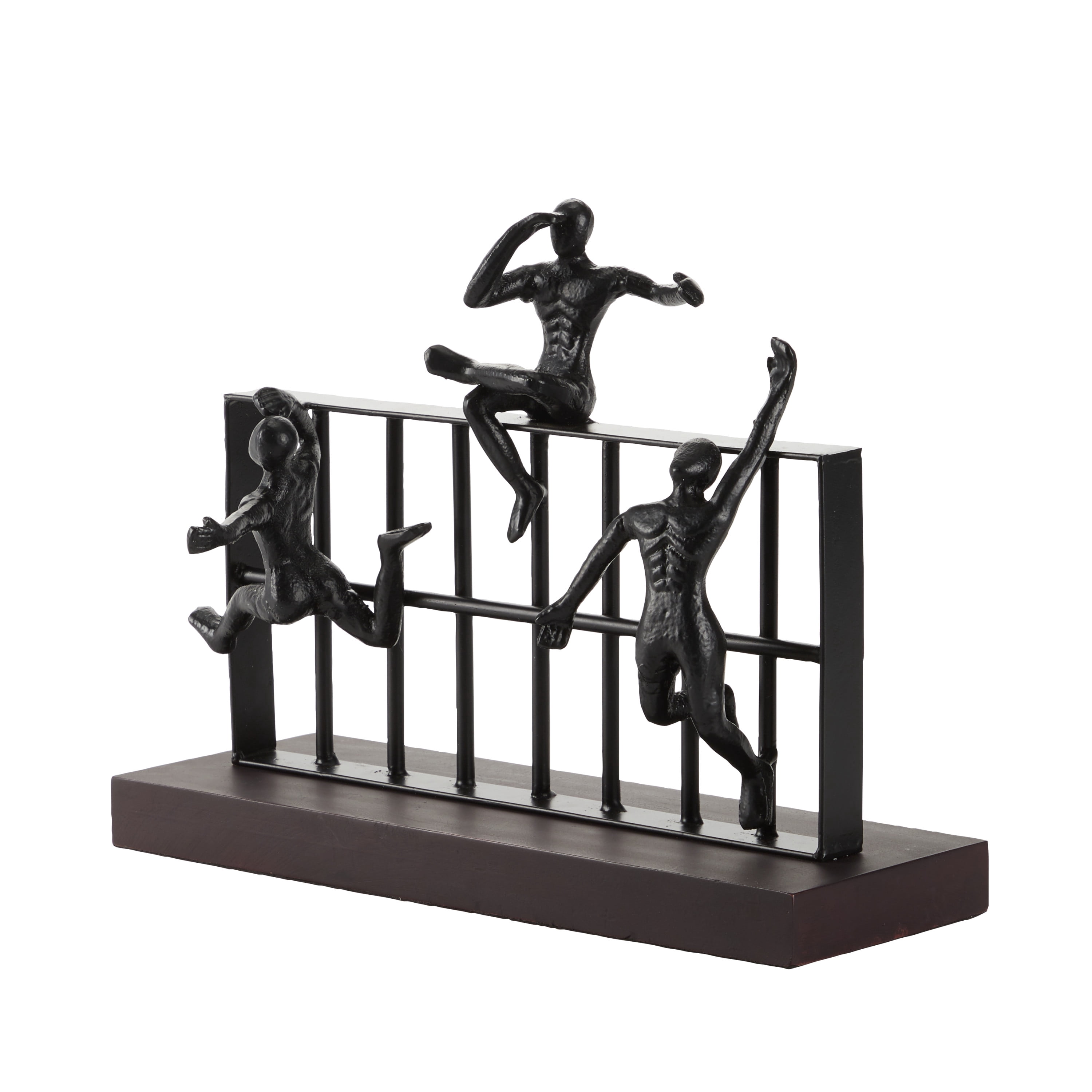 DecMode 14"W, 11"H Metal Contemporary People Sculpture, Black