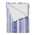 thumbnail image 2 of Striped Soft Flannel Fleece Throw Blanket, Nautical Anchors and Tape Motifs Sea Life Contrast Strips Maritime Artwork, Cozy Plush for Indoor and Outdoor Use, 50" x 70", Lilac Purple, by Ambesonne, 2 of 5