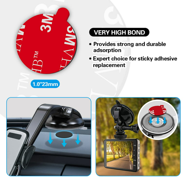 Sticky Adhesive Replacement for Magnetic Car Mount, pop-tech 8PCS Circular  Heat Resistant 3M VHB Double Sided Strong Sticker Pads for Magnet Cell