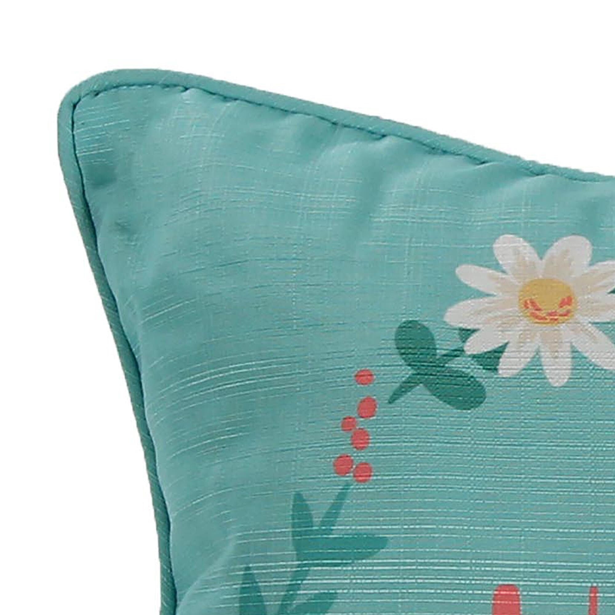 Jordan Manufacturing 18" x 18" Multicolor Home Floral Square Reversible Decorative Throw Pillow with Welt