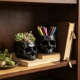thumbnail image 5 of DefiDgd Resin Small Skull Shaped Planter Pot,Multi FunctionStorage Bowl for Candy Snacks Succulent Cactus,Gothic Desktop Ornament for Halloween Home Office Indoor Tabletop Decor(Black), 5 of 6