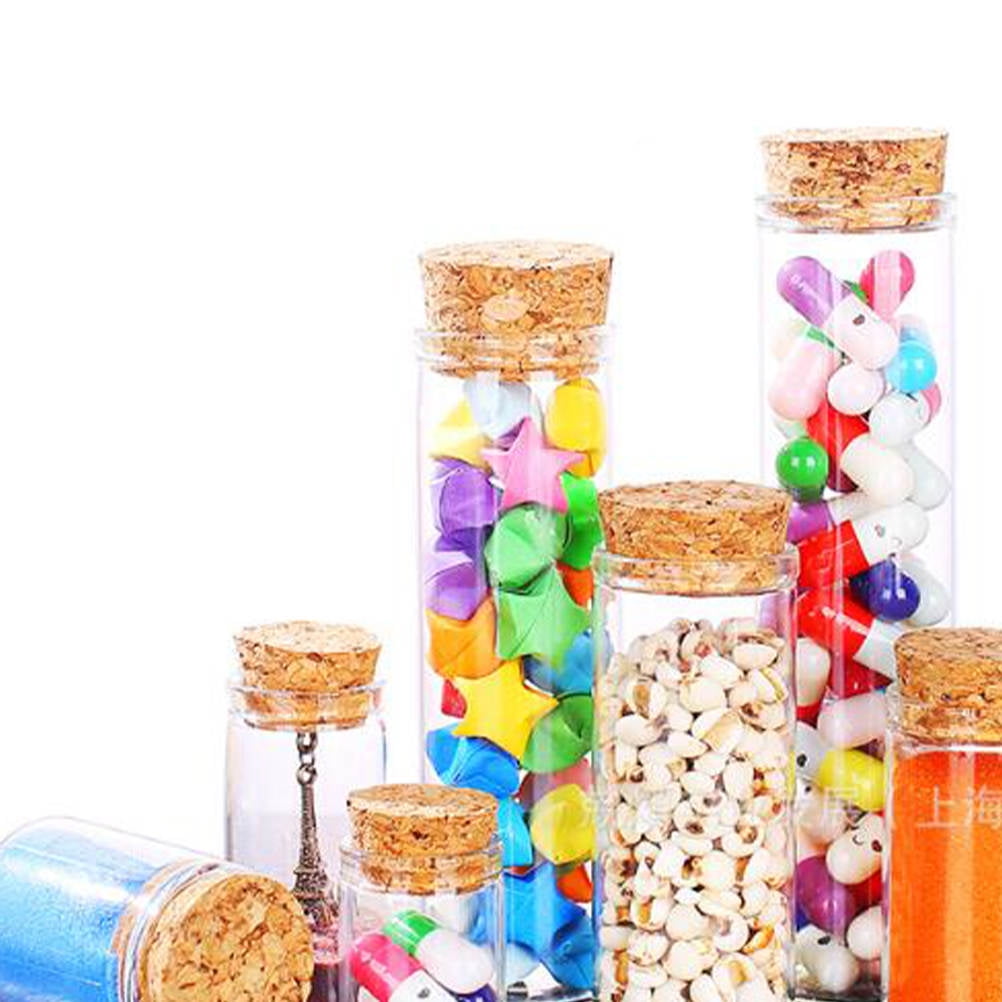 LOLIPPYY DIY Decorative Glass Containers with Bamboo Corks for Tea - 20Pcs