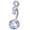 1.6*10mm & Steel with Purple CZ, variant on OUFER 316L Surgical Steel Belly Button Rings Clear CZ Navel Rings Belly Rings Belly Piercing