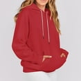 thumbnail image 4 of Oversized Hoodies for Womens Hooded Sweatshirts Long Sleeve Comfy Outwears Casual Solid Color Basic Pullover Sweatshirt 2025 Fall Outfits Y2K Clothes, 4 of 7